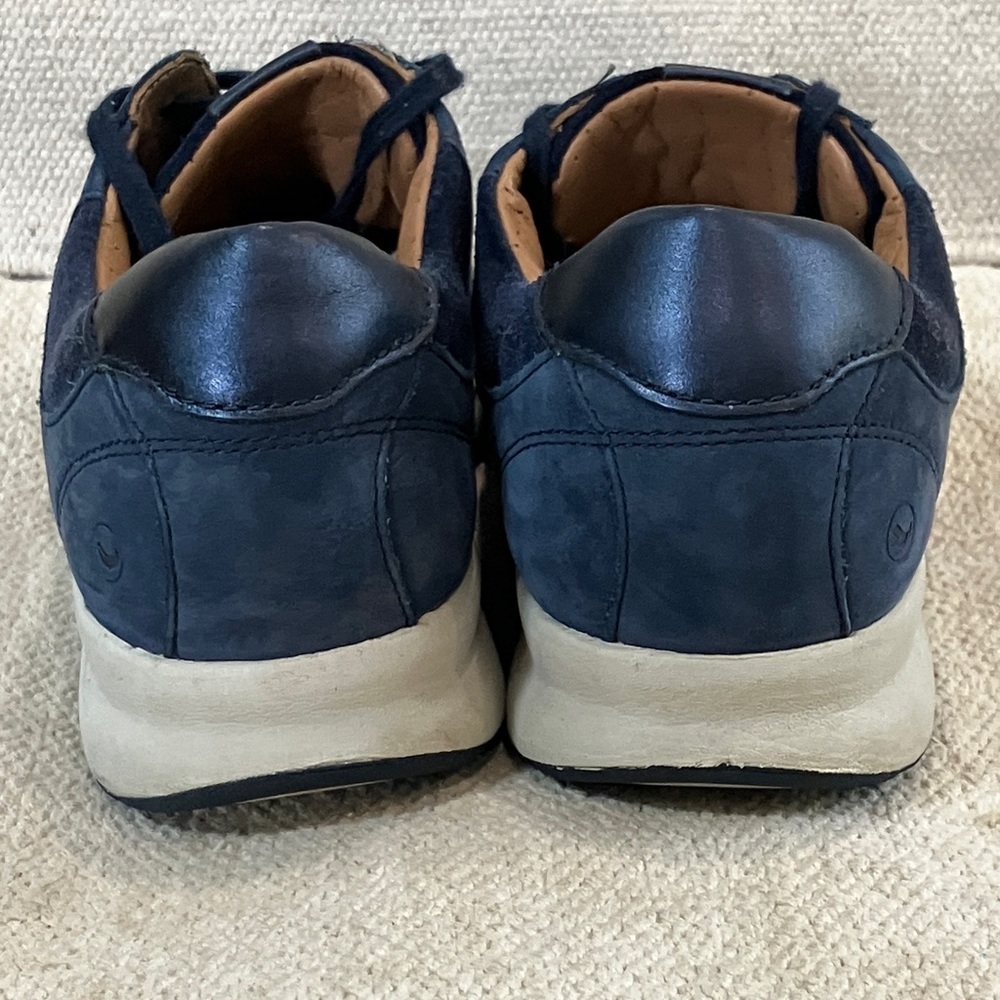 wm’s size 11 Clarks unstructured Dark Blue suede / leather Sneakers cushy soles - Picture 8 of 15